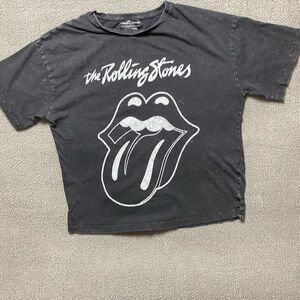 Zara Women’s Rolling Stones Black & White Crop Top